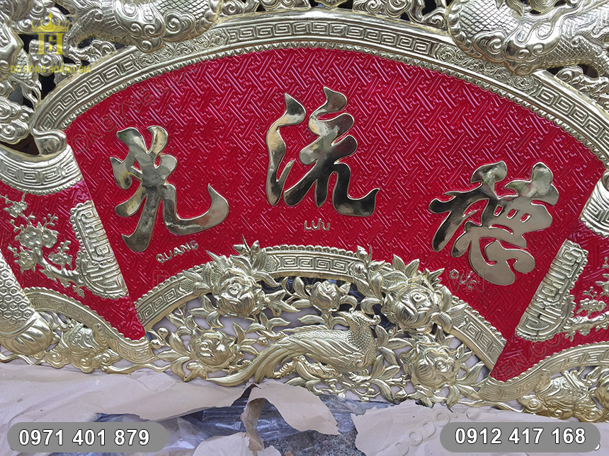 bộ cuốn thư c&acirc;u đối đồng v&agrave;ng nền đỏ